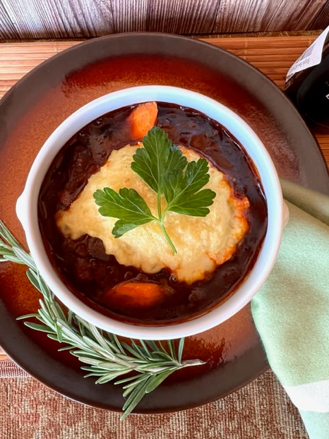 St. Patrick’s Day Guinness Stew with Shepherd’s Pie Topping