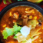 Tortilla Soup with Southwestern Chicken Meatballs, Roasted Peppers and Tomatillos