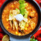 Tortilla Soup with Southwestern Chicken Meatballs, Roasted Peppers and Tomatillos